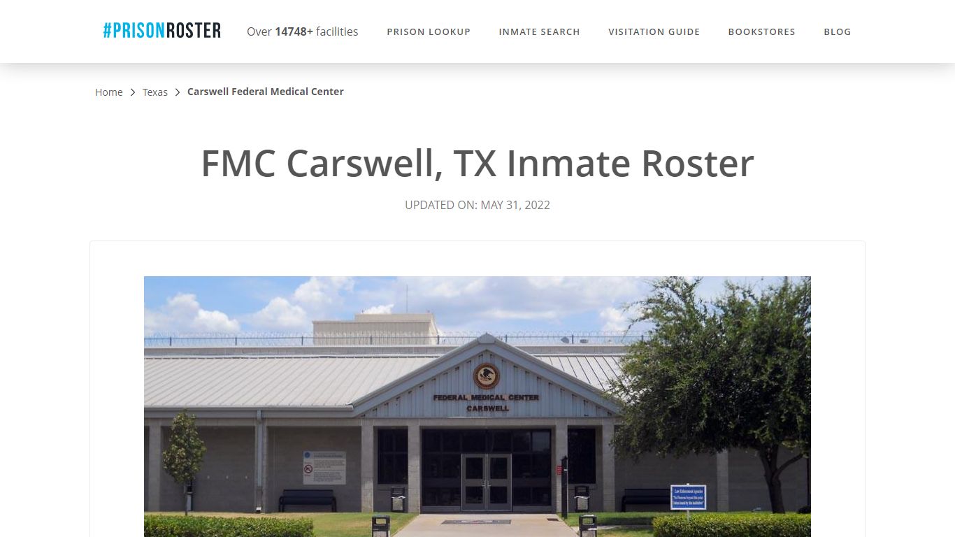 FMC Carswell, TX Inmate Roster - Nationwide Inmate Search